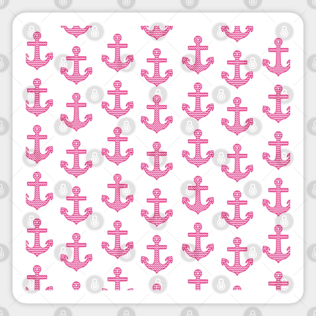 Anchor Pink Girls captain pattern women design Sticker by Shirtbubble